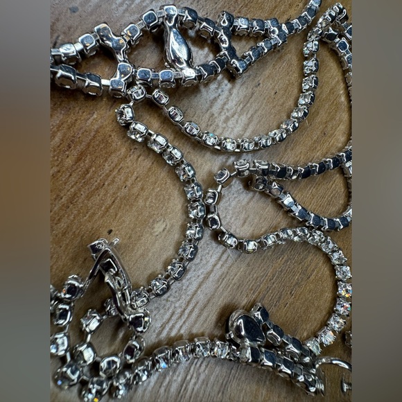 Vintage Silver tone Rhinestone 3 piece Set preowned - Picture 11 of 16